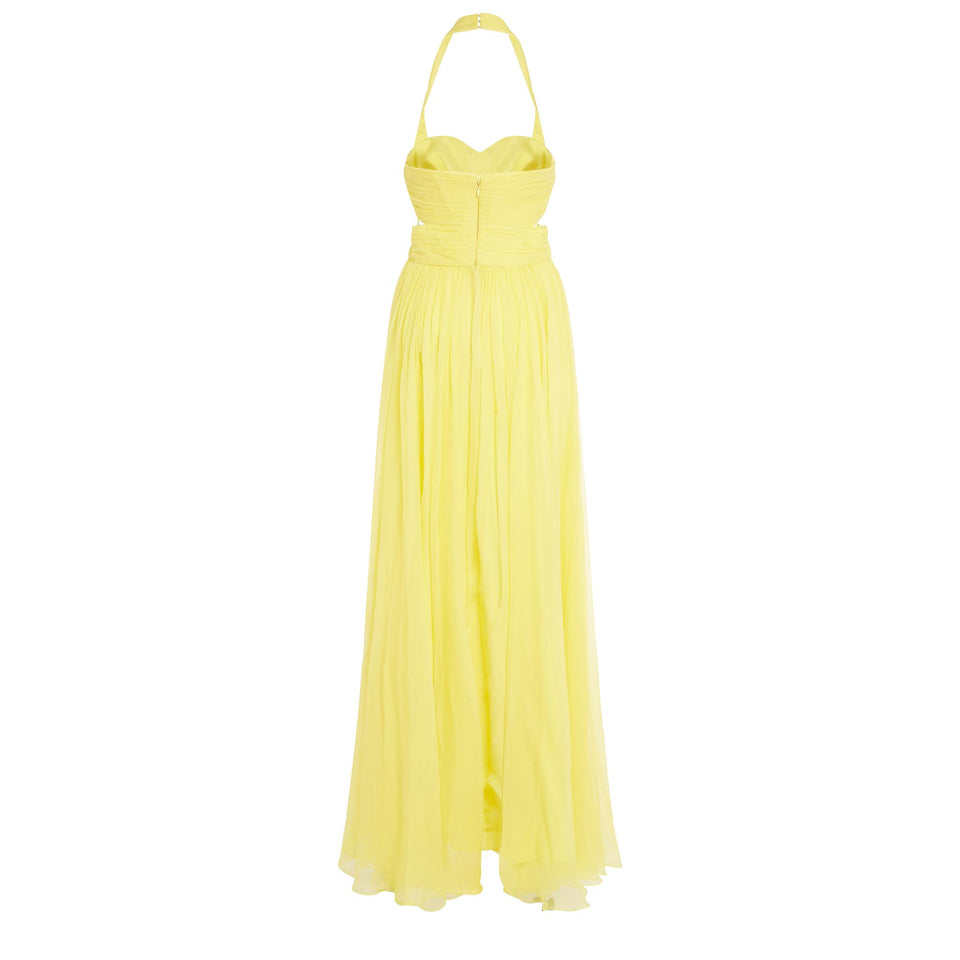 Abito lungo in chiffon giallo