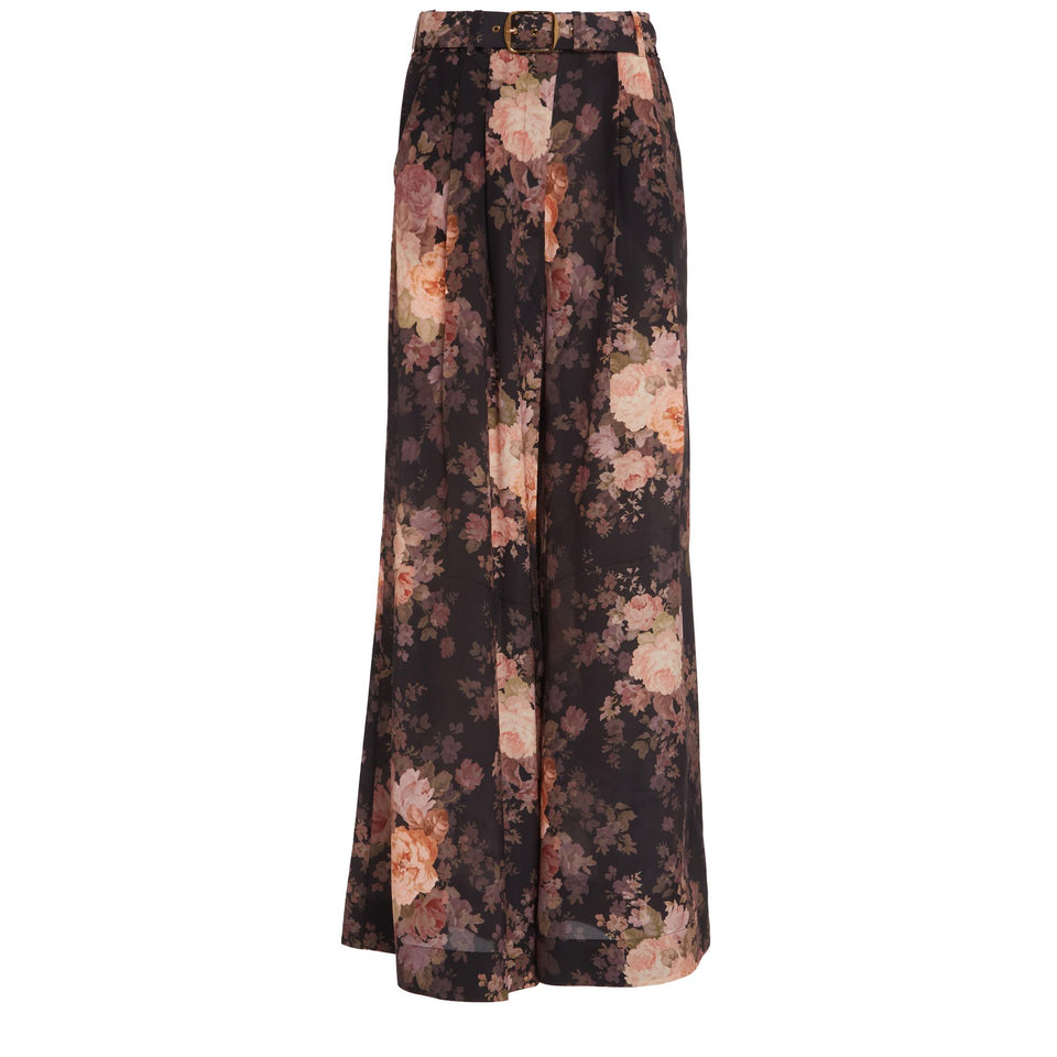 Multicolor silk trousers