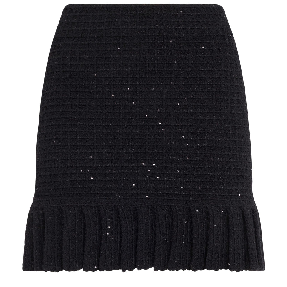 Mini gonna in tessuto nera