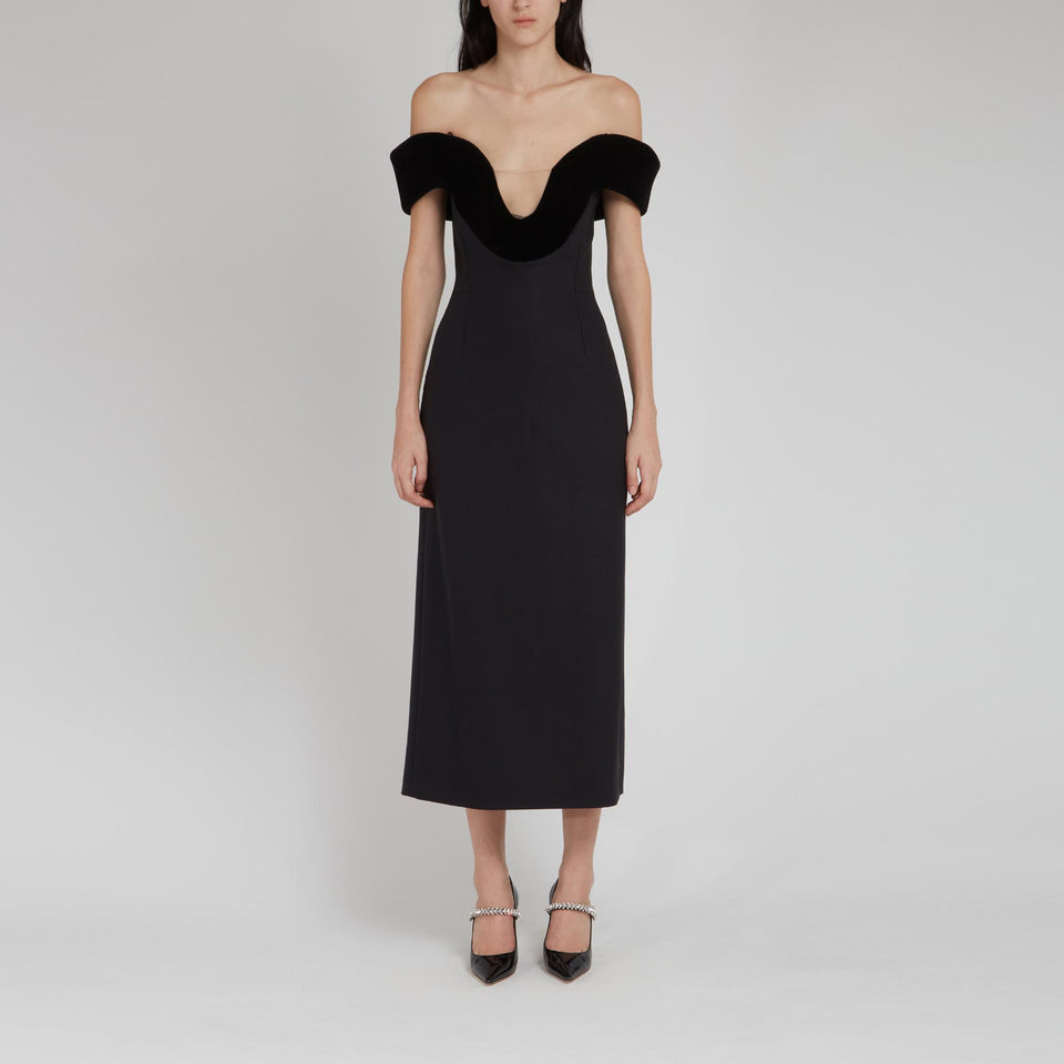 Black wool dress