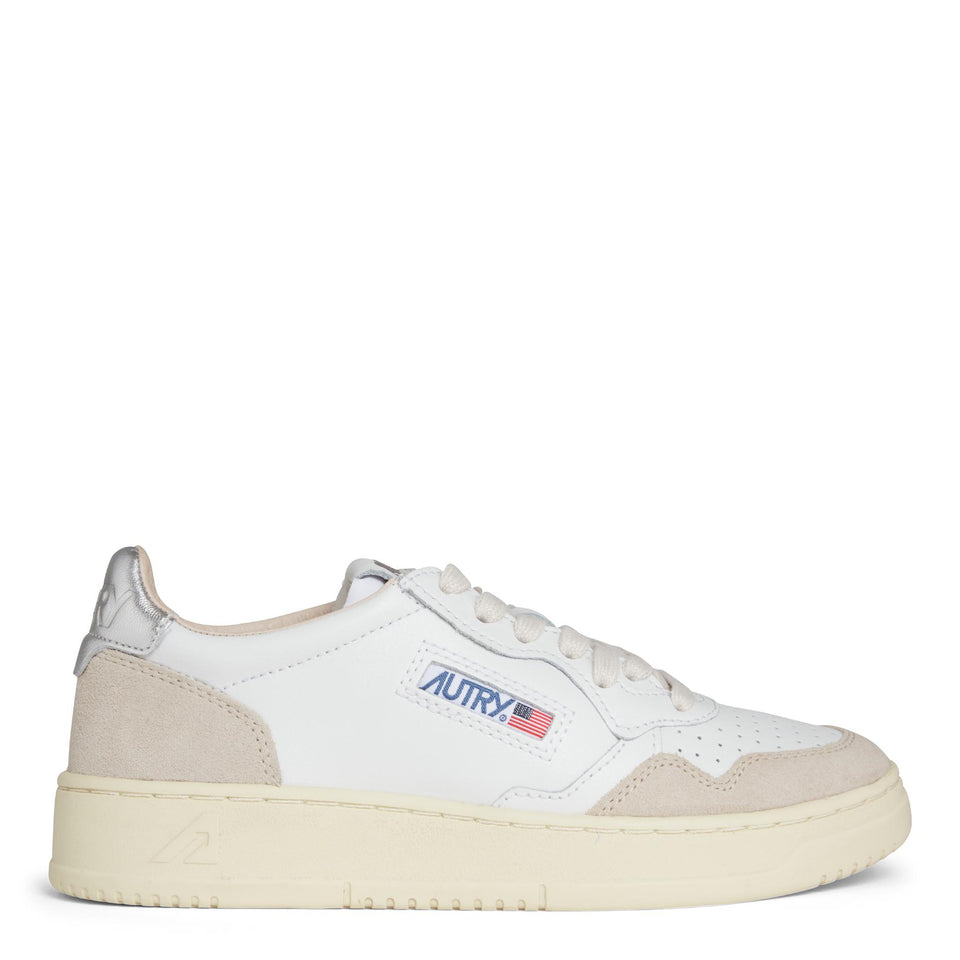 Sneakers ''Medalist Low'' in pelle bianca AULW-LS74 WHT/SILVER AUTRY 