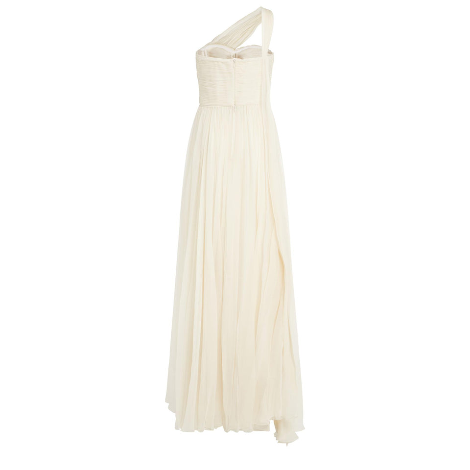 White chiffon long dress