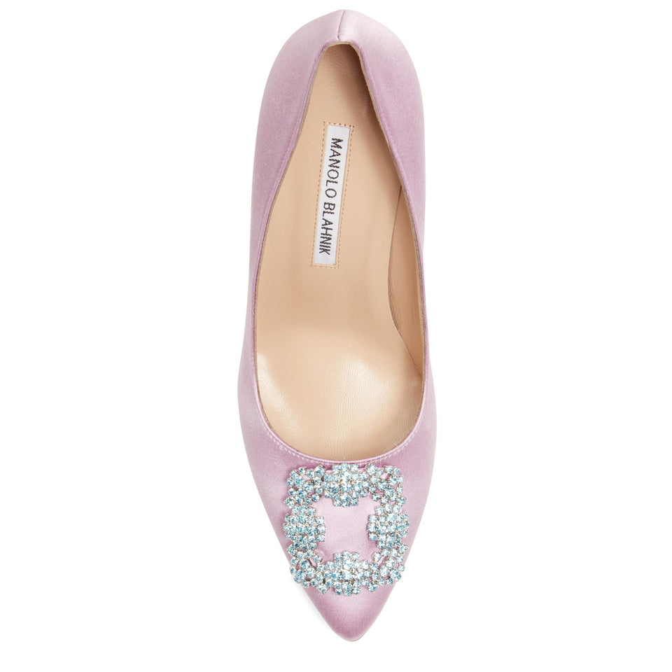 Decolletè ''Hangisi 90'' in raso rosa 9XX-0230 0006 MANOLO BLAHNIK 