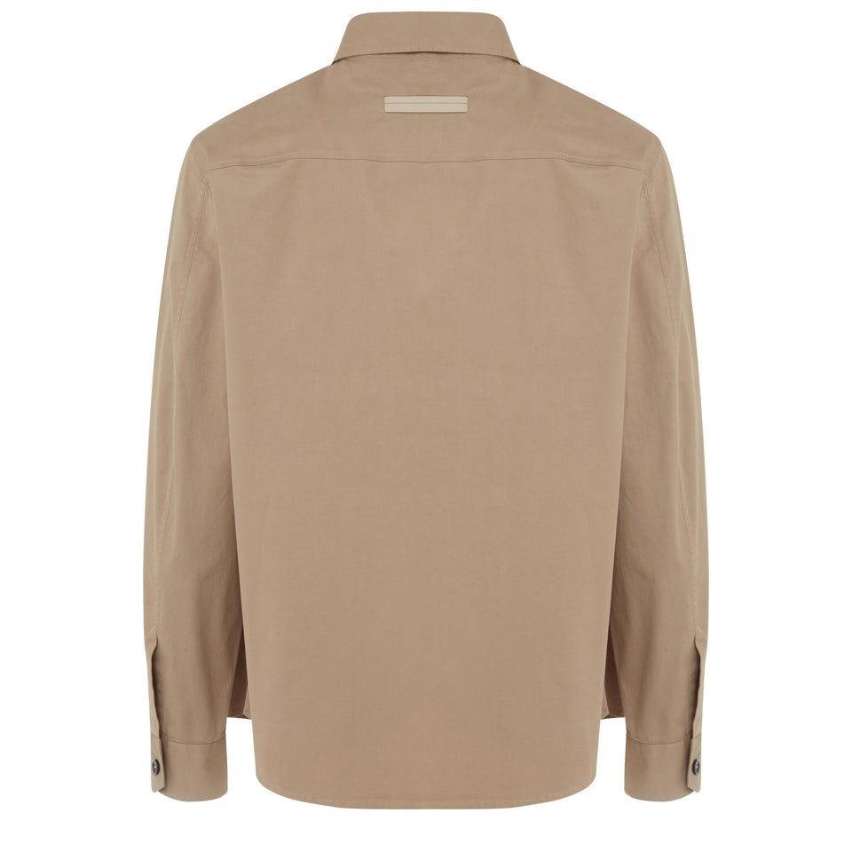 Camicia in cotone beige