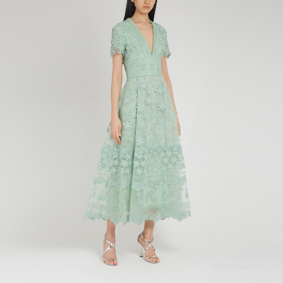 Abito in seta verde D0036 TU001GN002 ELIE SAAB 