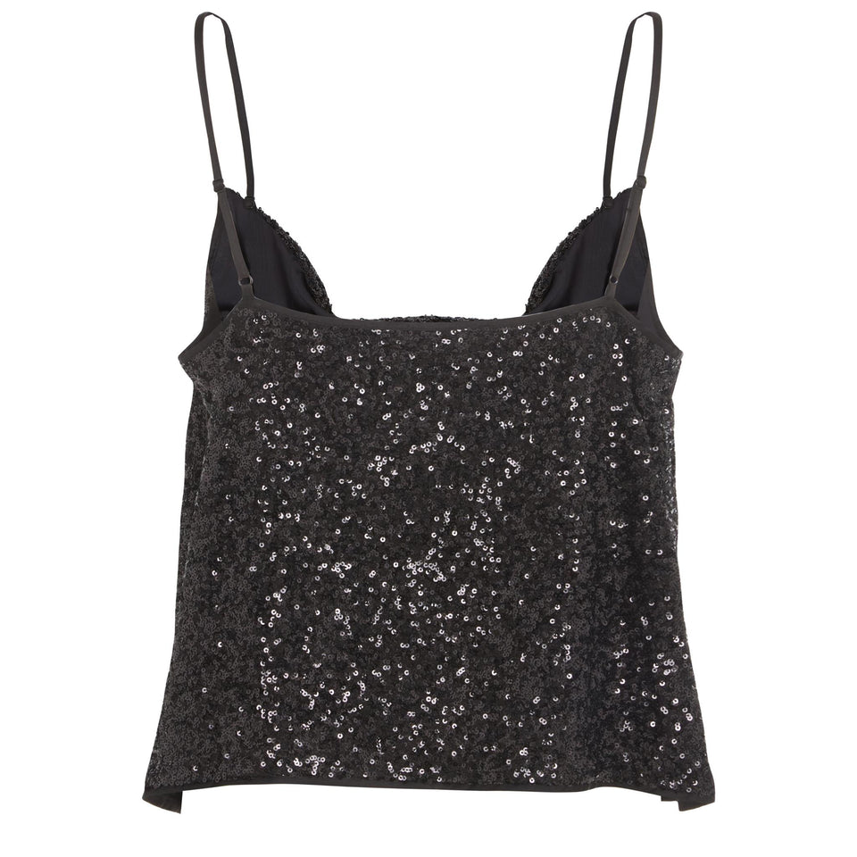 Top "Berlin" in paillettes nero