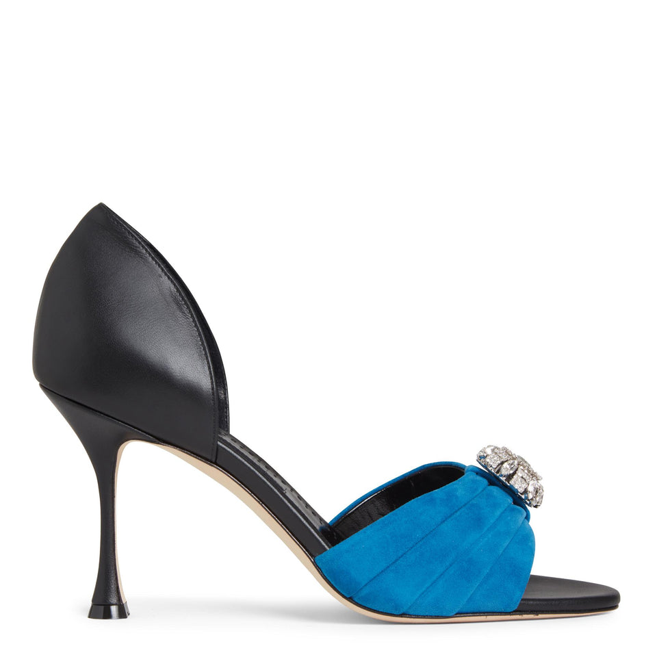 Sandalo 90 "Ansak"in suede multicolor 125-2826 DBLBLCK MANOLO BLAHNIK 