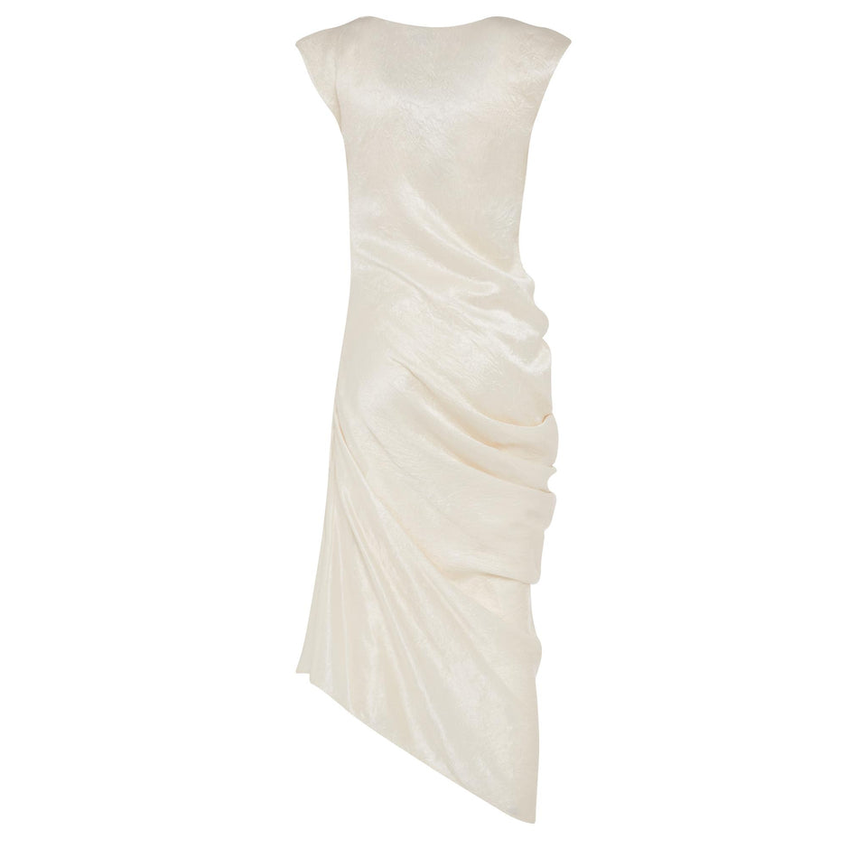 Abito asimmetrico in tessuto bianco