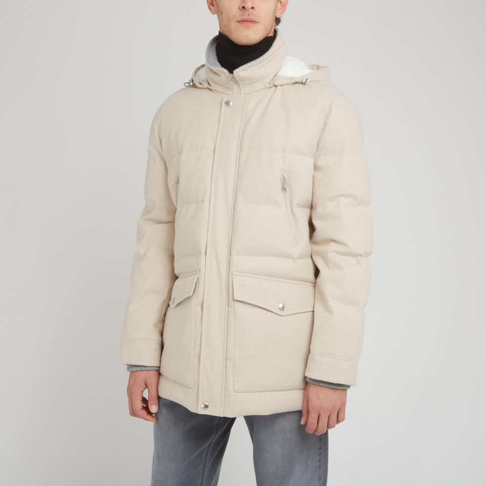 Piumino in lana beige