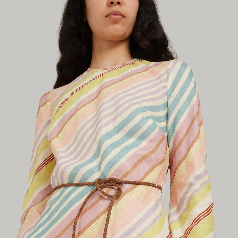 Abito in lino multicolor