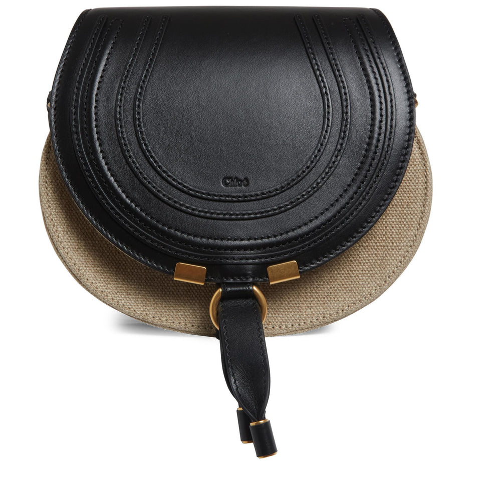 Borsa ''Marcie'' piccola in tessuto e pelle nera