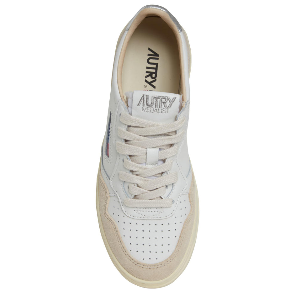 Sneakers ''Medalist Low'' in pelle bianca AULW LS74WHT/SILVER AUTRY 