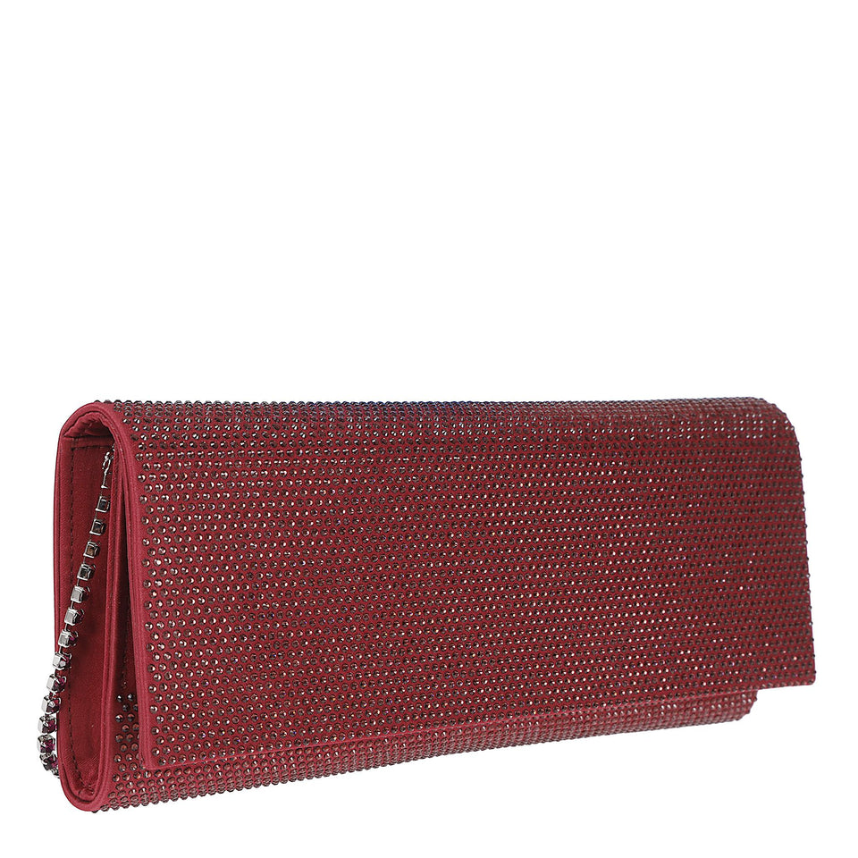 Borsa con cristalli bordeaux CRYENV STNCRYBUR GEDEBE 