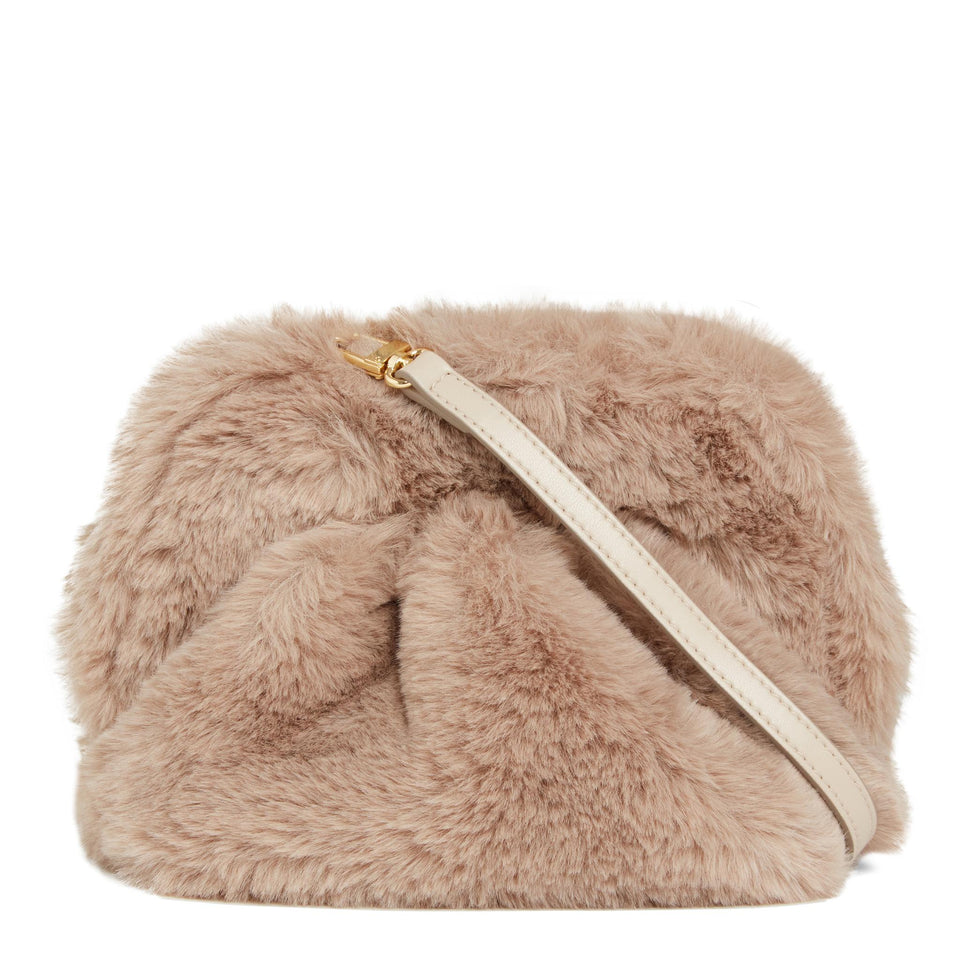 Small beige shearling bag