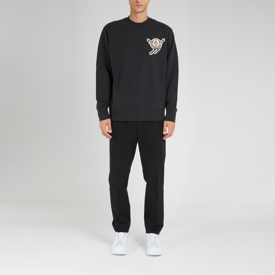 Felpa in cotone nera