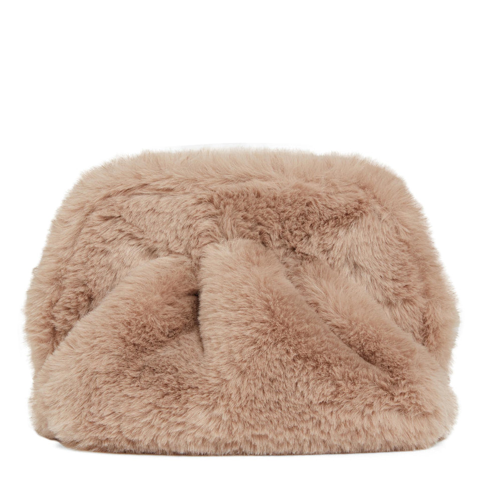Small beige shearling bag