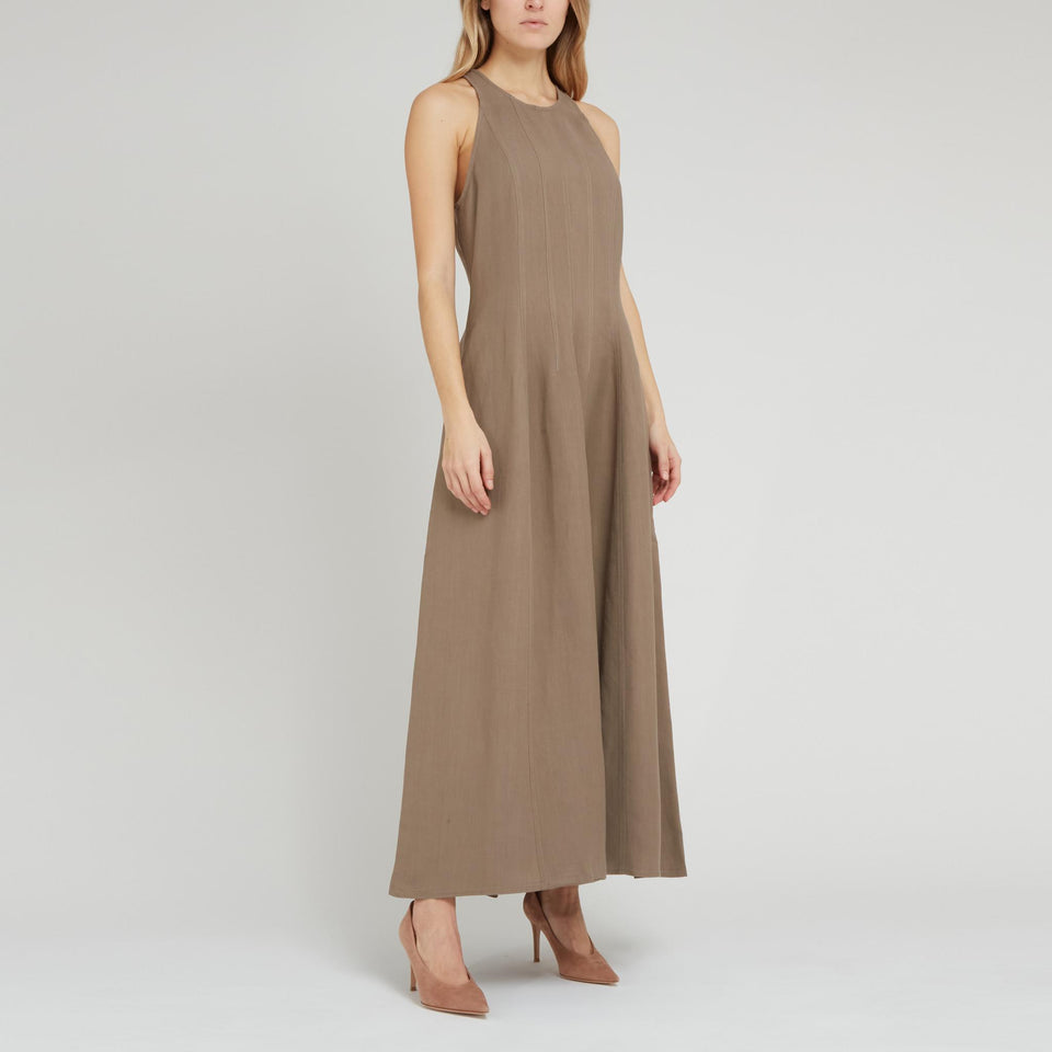 Brown linen dress