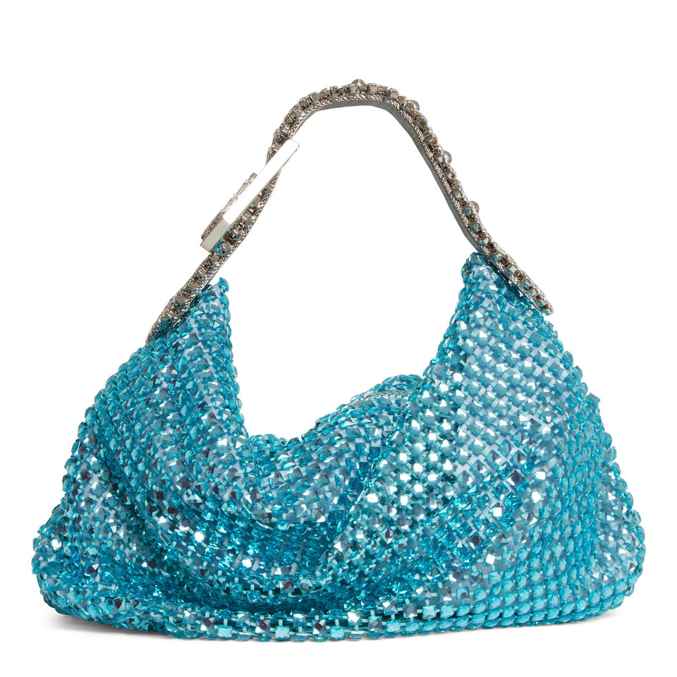 Small blue crystal bag