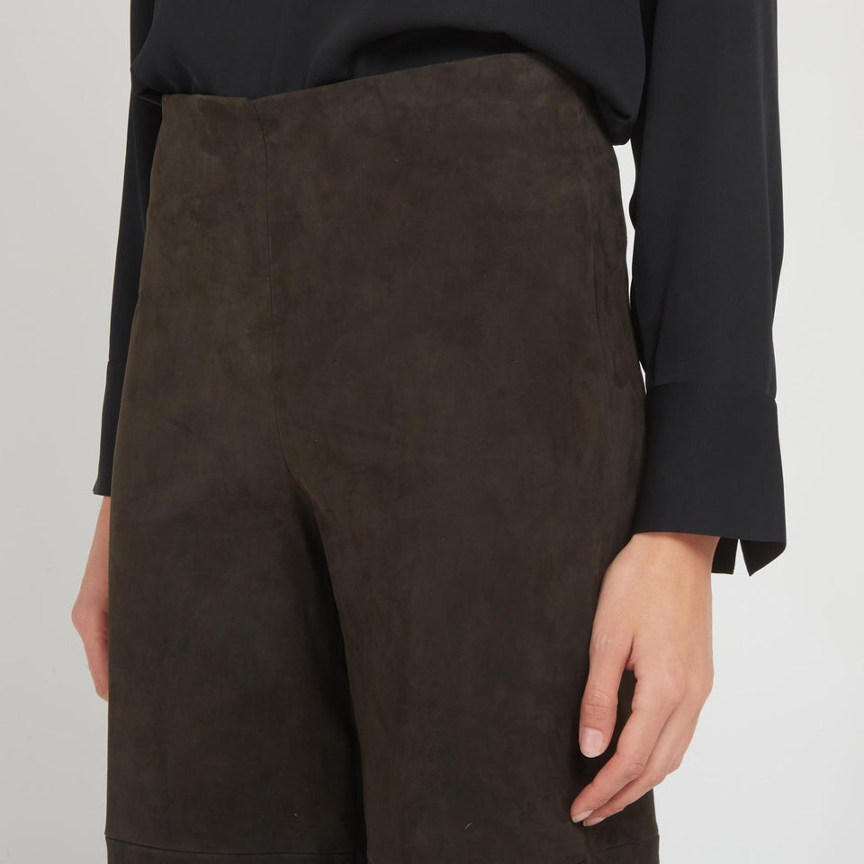 "Karina" trousers in brown suede