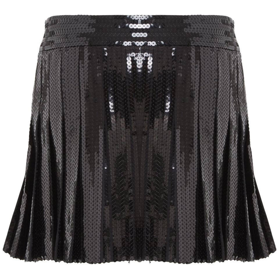 Mini gonna in tessuto nera