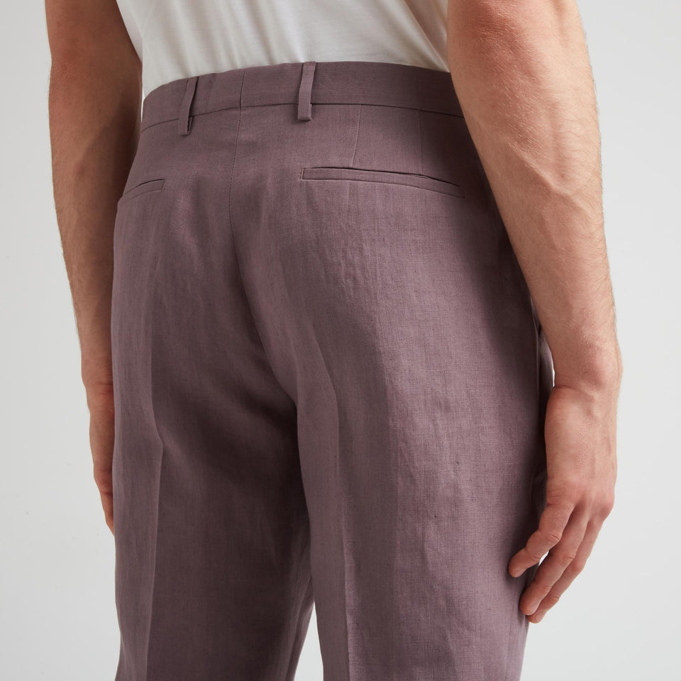 Pantalone in lino viola