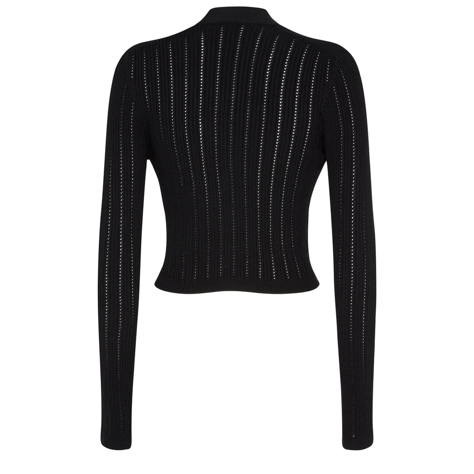 Cardigan in tessuto nero