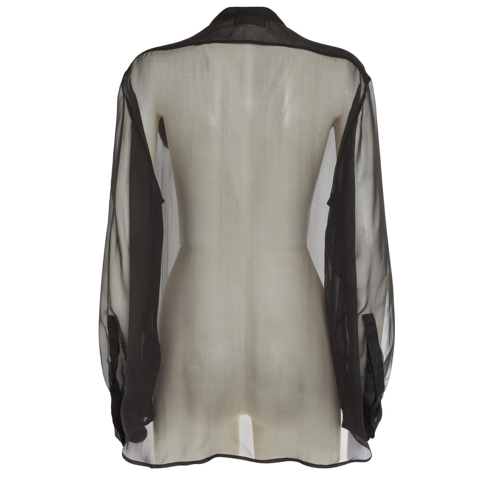 Blusa in seta nera F2PB00077 2T0053X1000 DEL CORE 