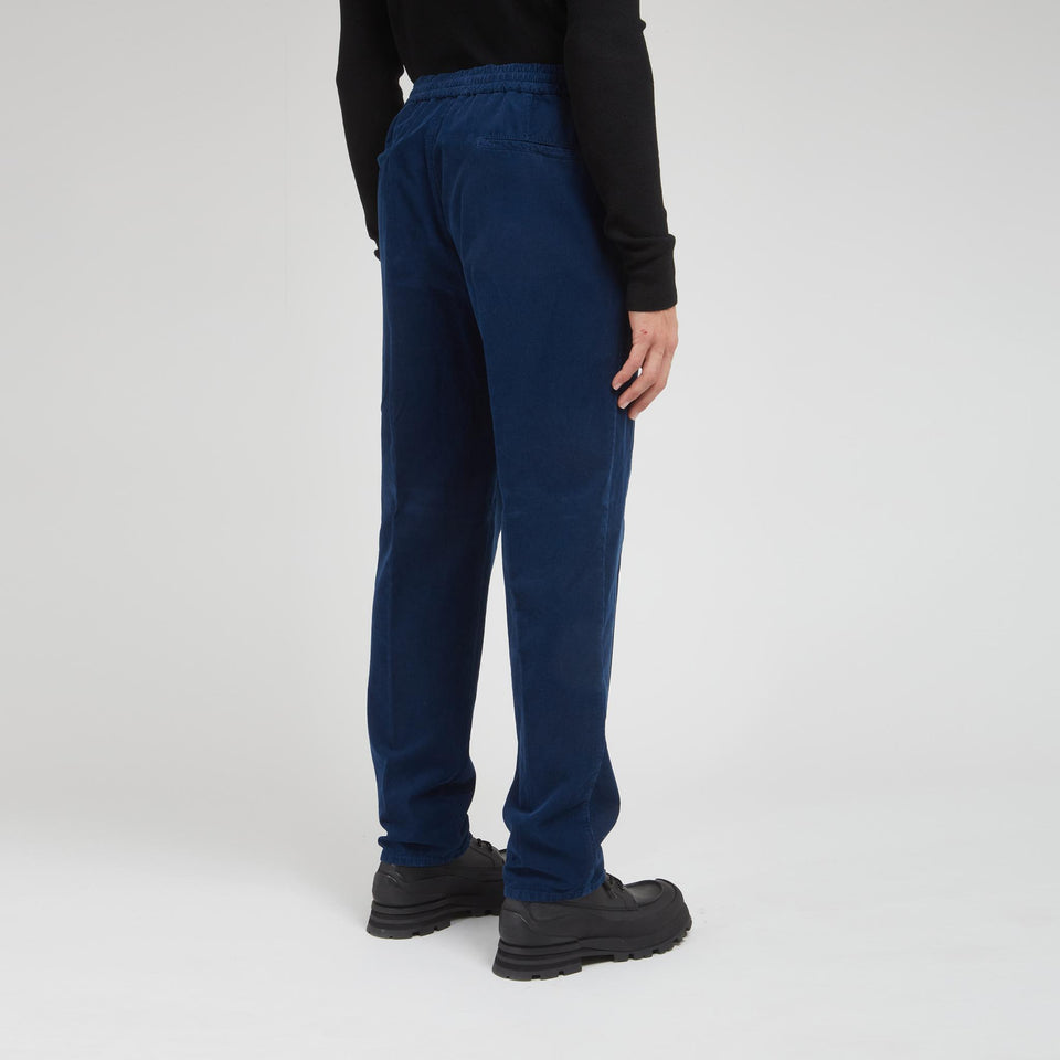 Blue cotton chino trousers