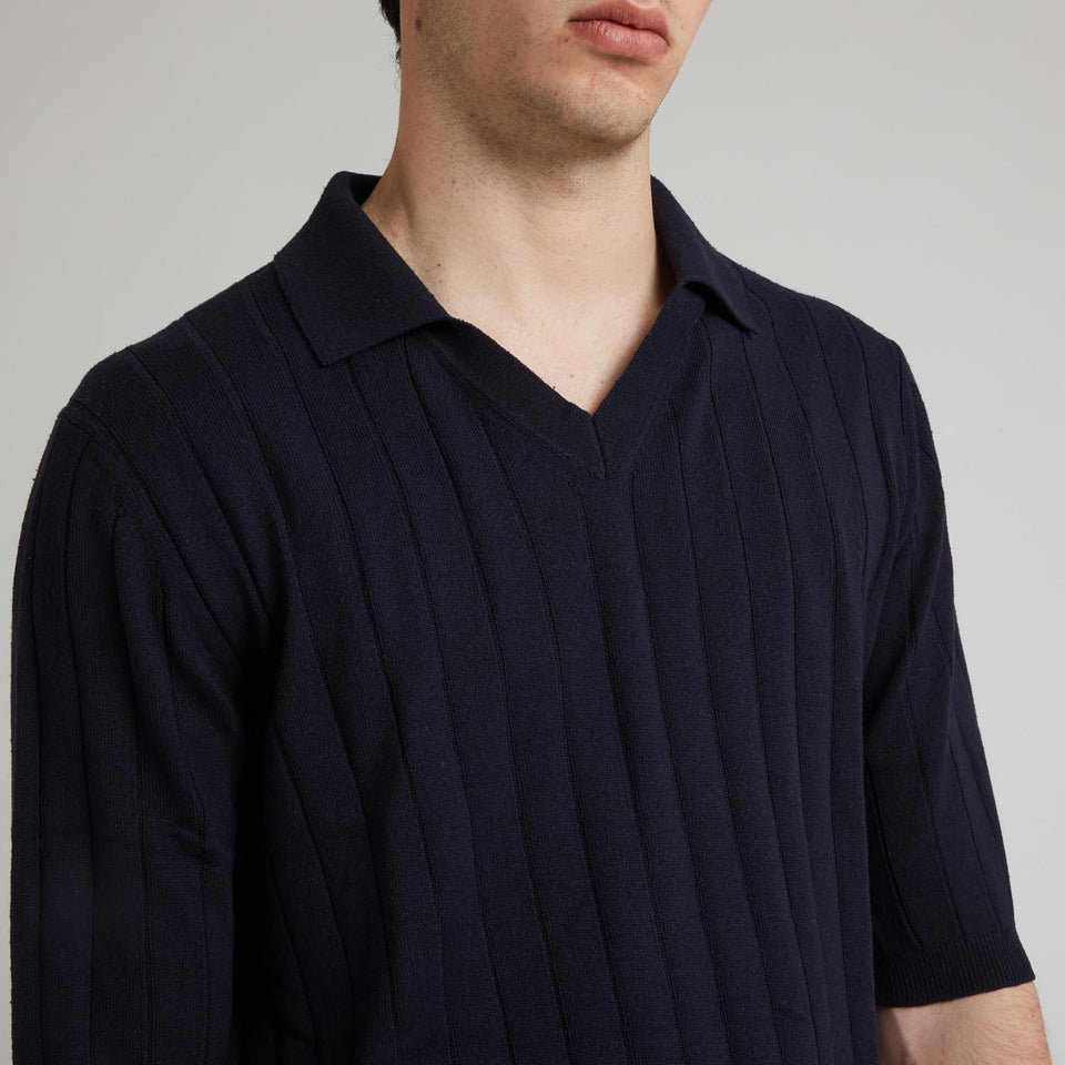 Polo in maglia blu 17U32PO15 31 CRUCIANI 