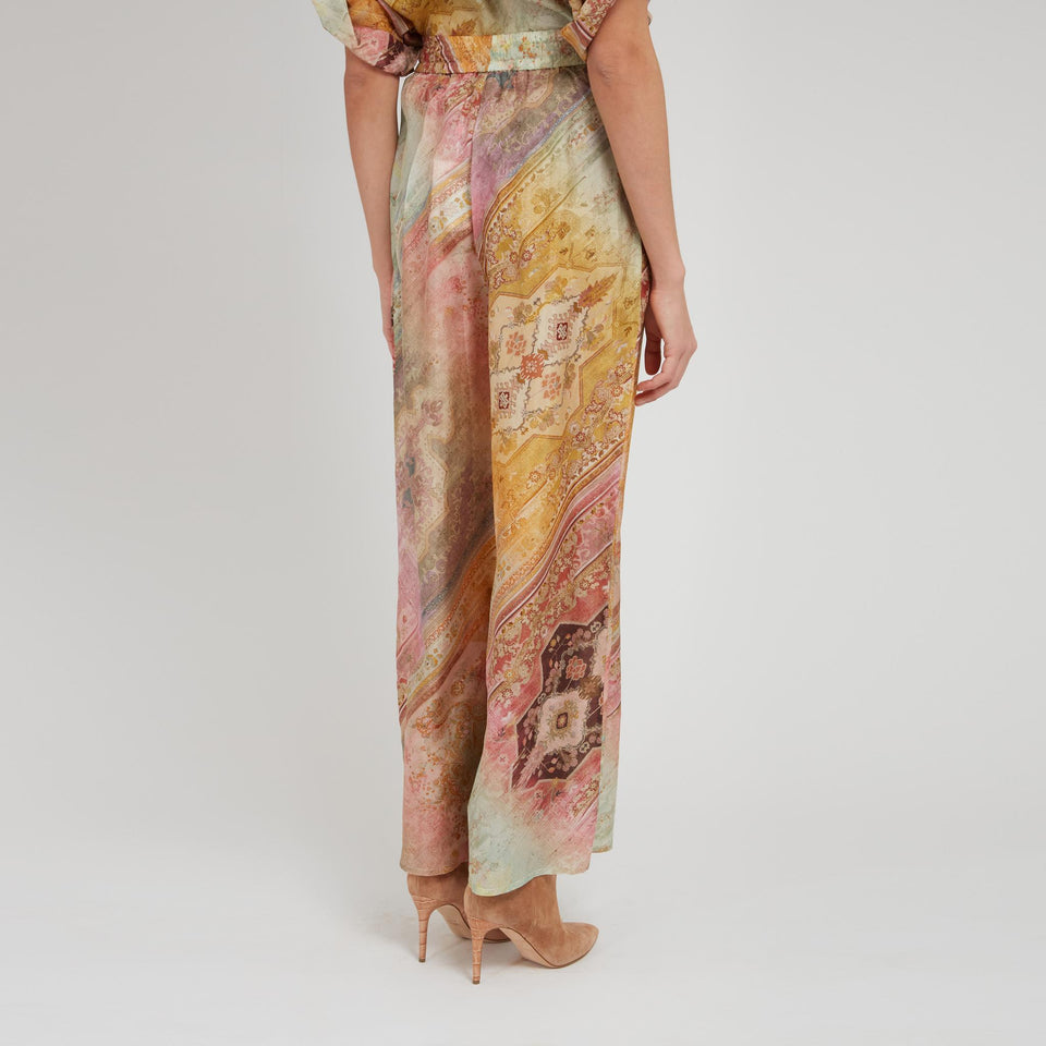 Pantalone "Tallow" in seta multicolor