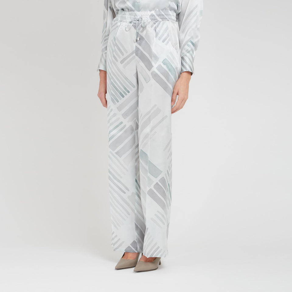 Gray silk trousers