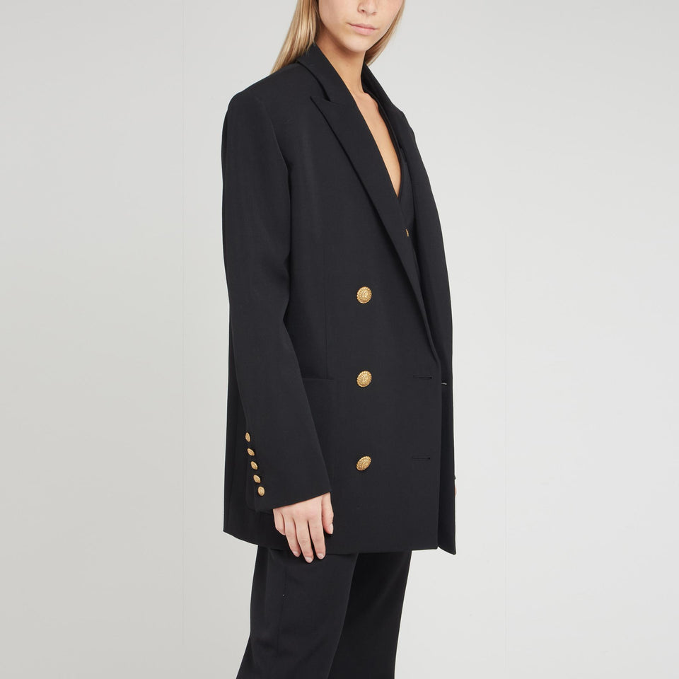 Giacca doppio petto in lana nero