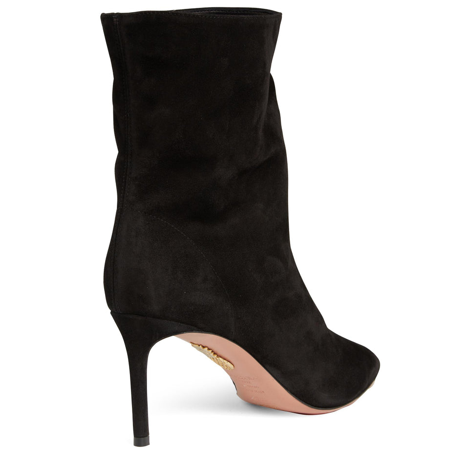 Stivaletto "Matignon" in suede nero MGNMIDB0 SUE000 AQUAZZURA 