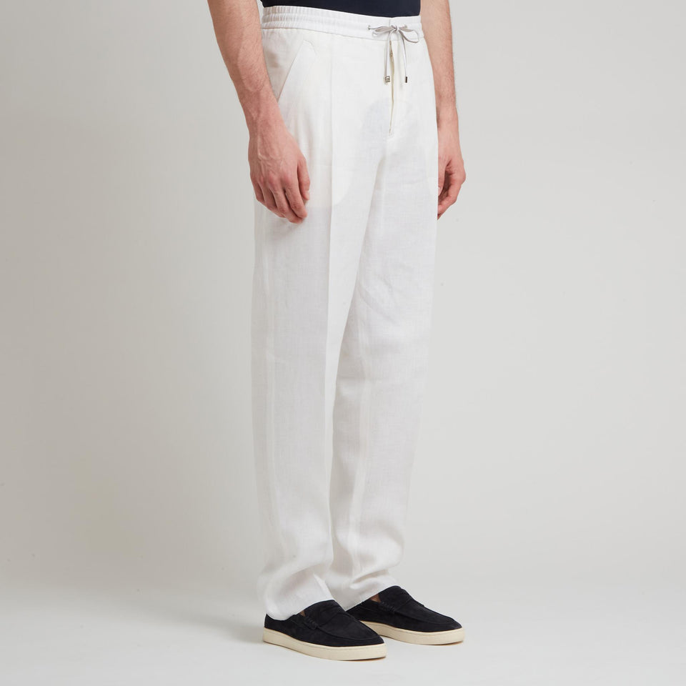 White linen trousers