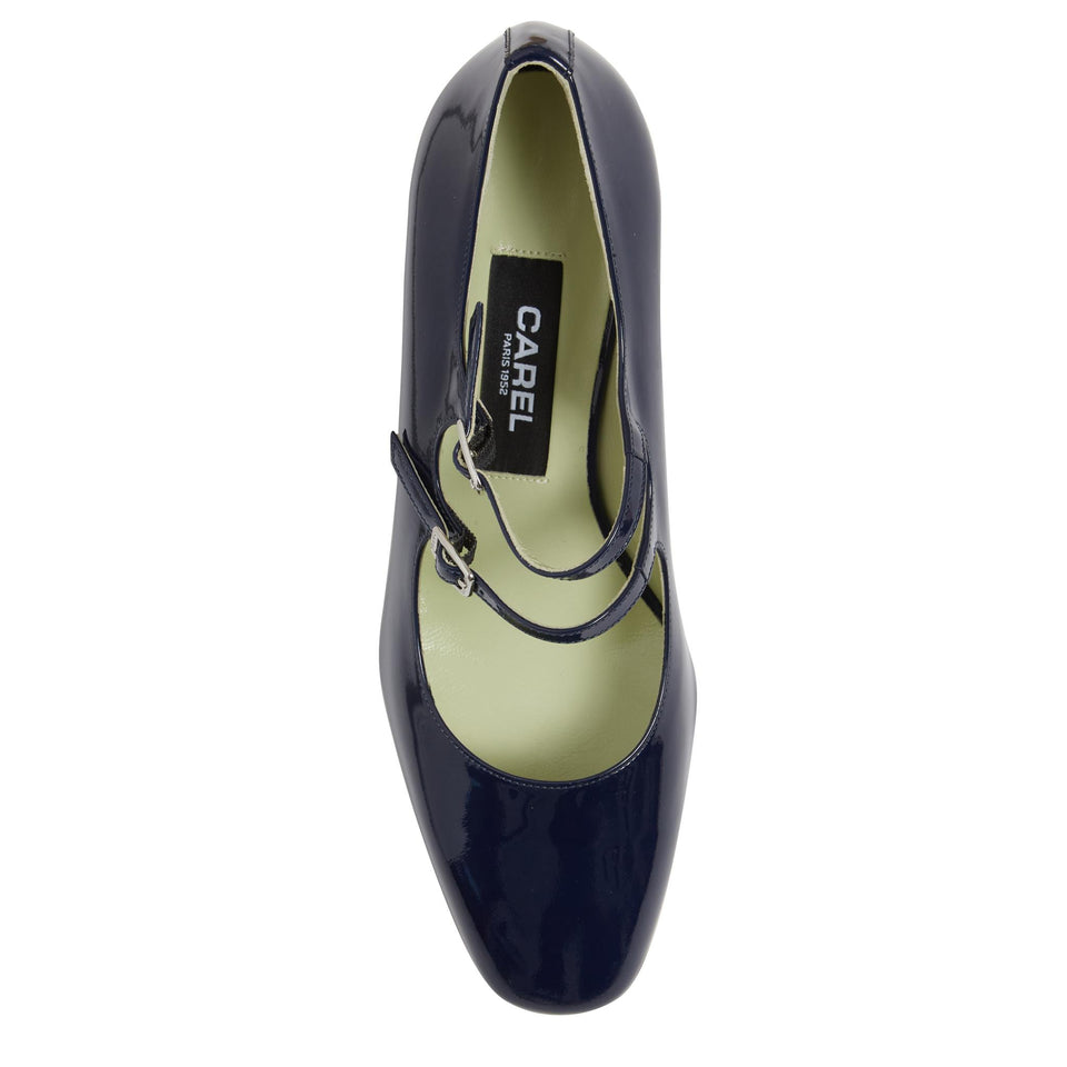 Decolletè "Alice 24" in pelle blu ALICE24 VERNISNAVY CAREL PARIS 