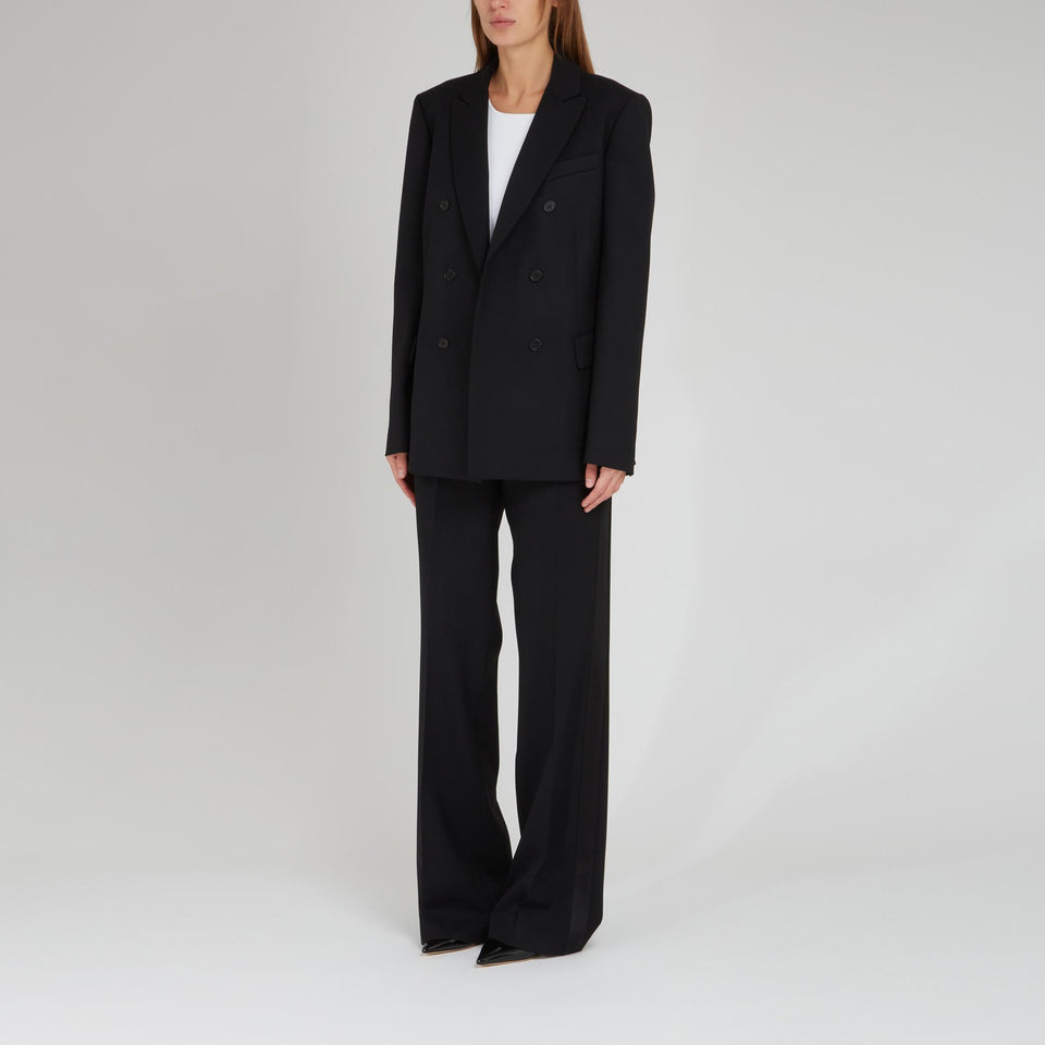 Giacca doppio petto in lana nera