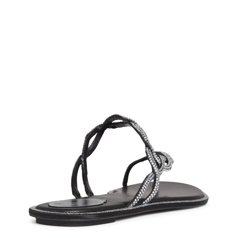 Sandalo flat ''Braid'' in pelle nero C12482-010 R001V065BLACK RENE CAOVILLA 