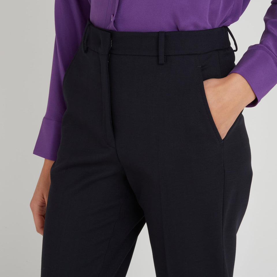 Tailored trousers in blue wool