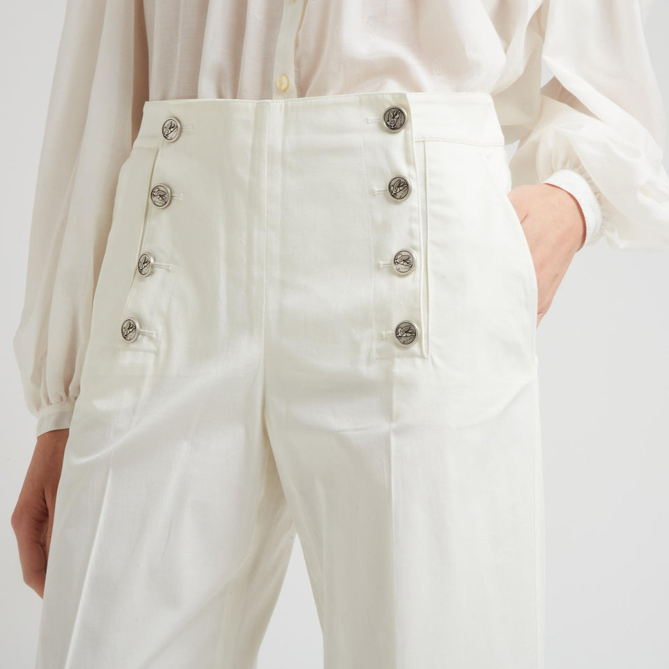 Pantaloni a gamba larga bianchi