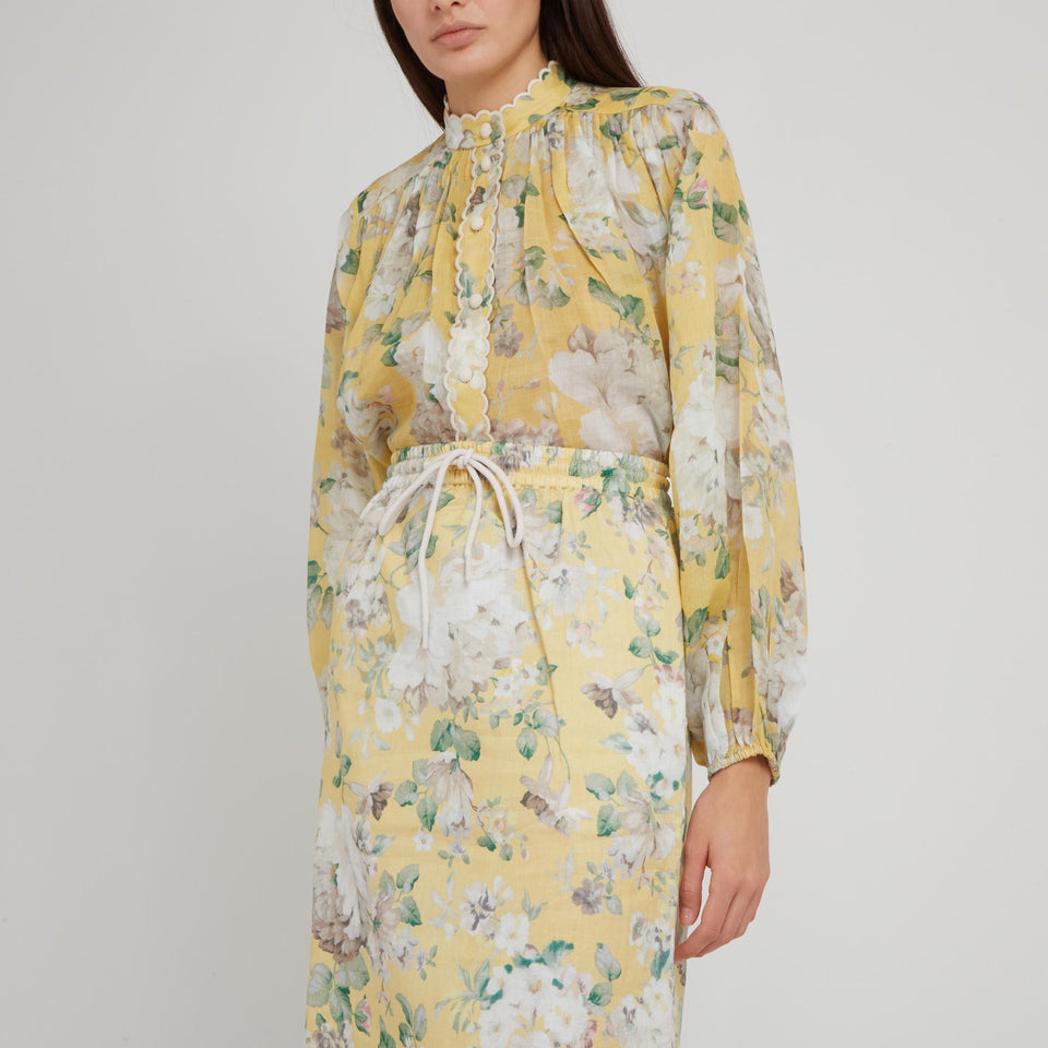 Camicia "Acacia" in lino gialla