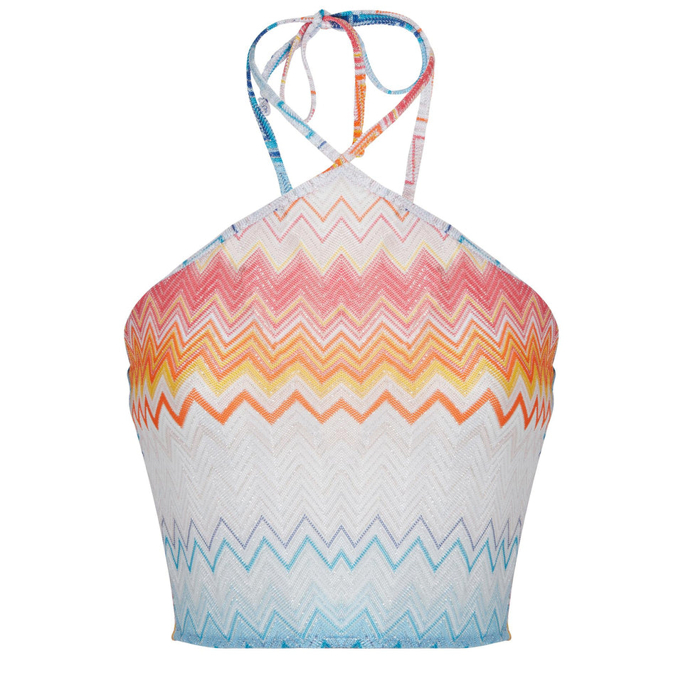 Top in tessuto multicolor