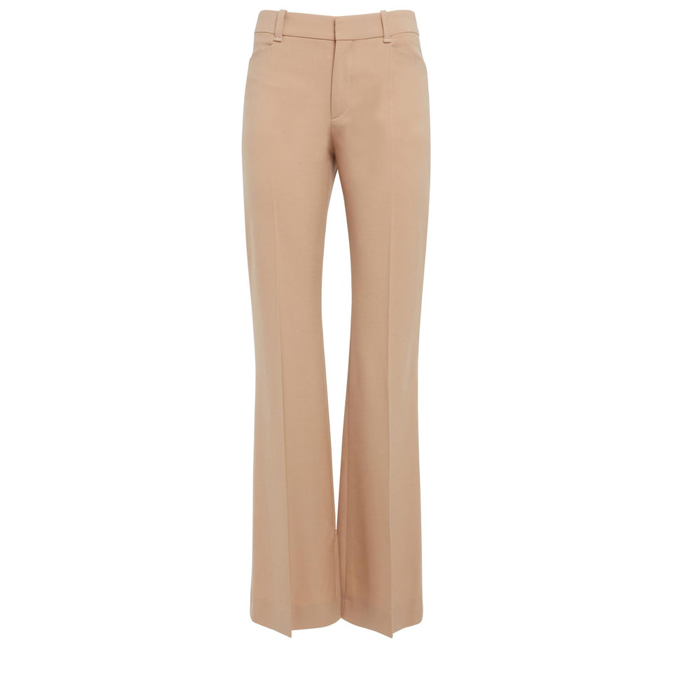Pantalone in lana beige