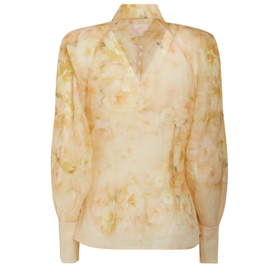 Camicia "Crush" in lino gialla