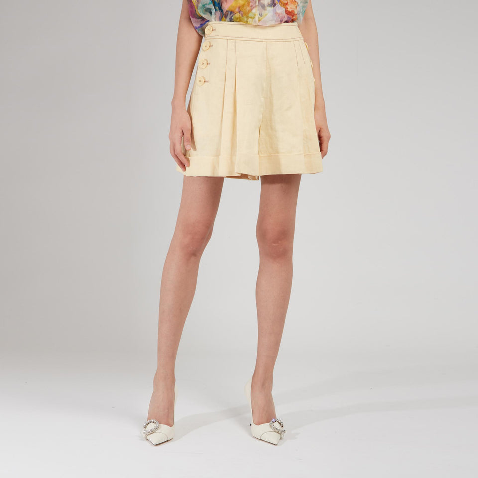 Shorts in lino beige - GIO MORETTI