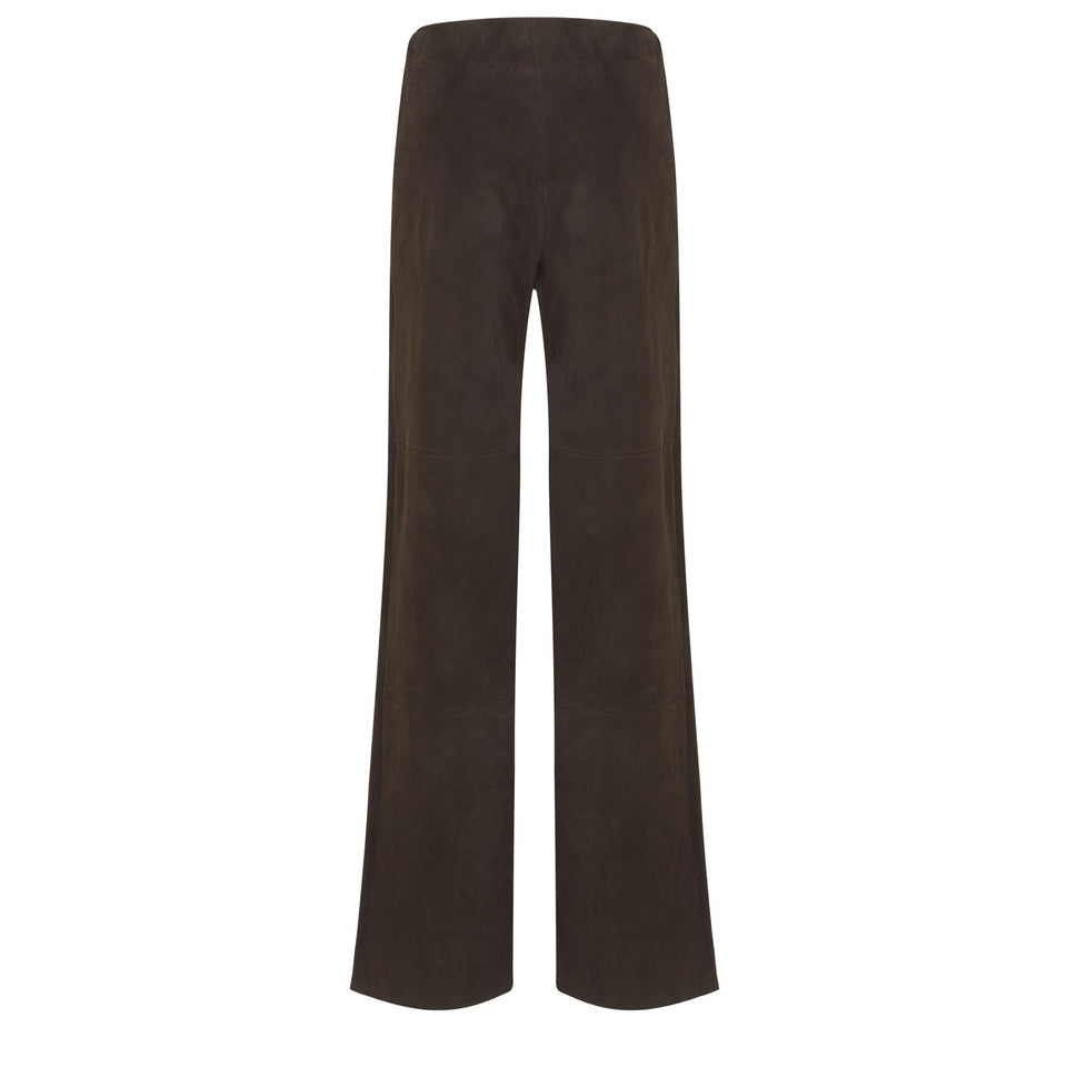 "Karina" trousers in brown suede