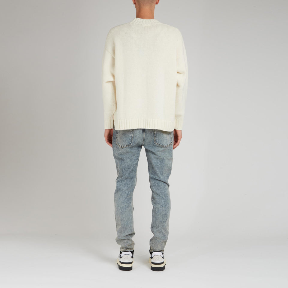 White wool sweater