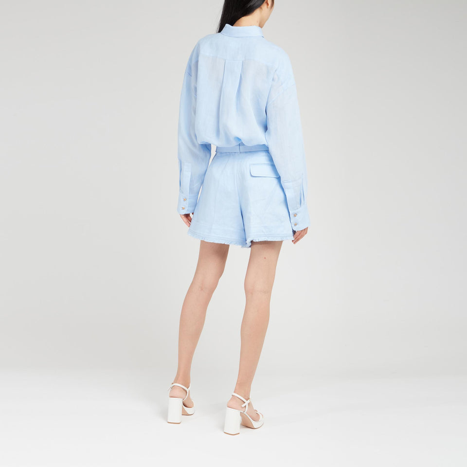 Camicia in ramie azzurra