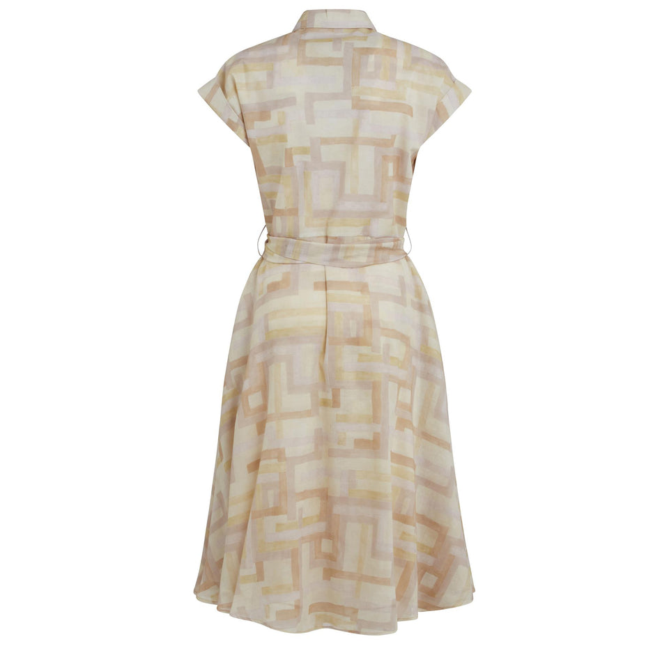 Abito in cotone e seta multicolor