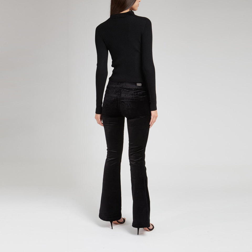 Cardigan crop in tessuto nero