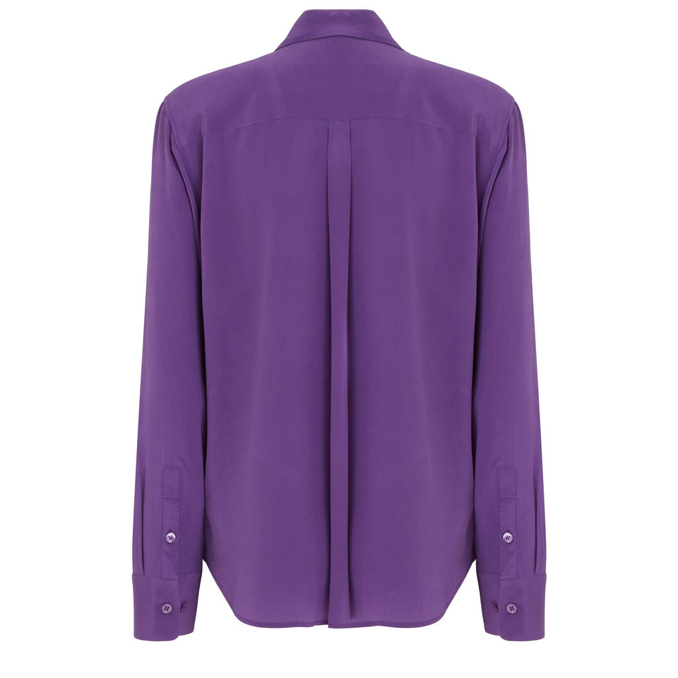 Purple silk shirt